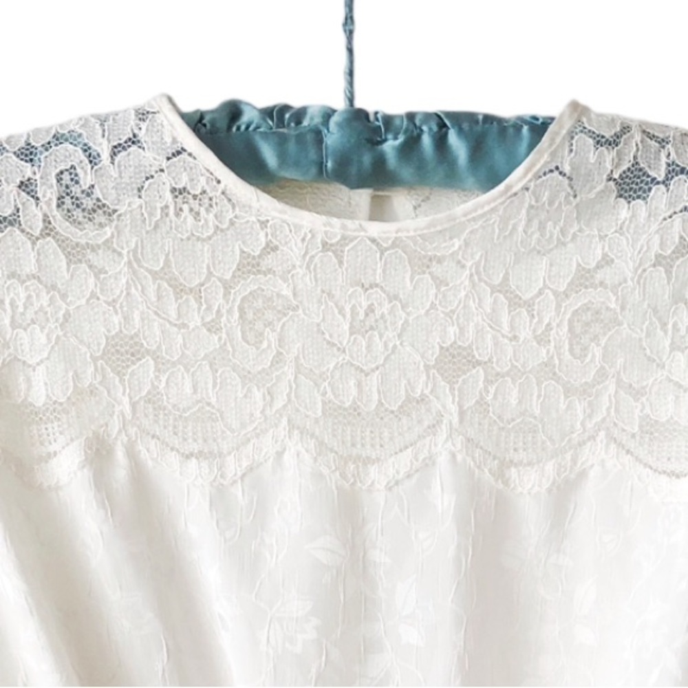 Bodysuit Short Sleeve Cream Satin and Lace Marks & Spencer Size 14/Large - Picture 13 of 16